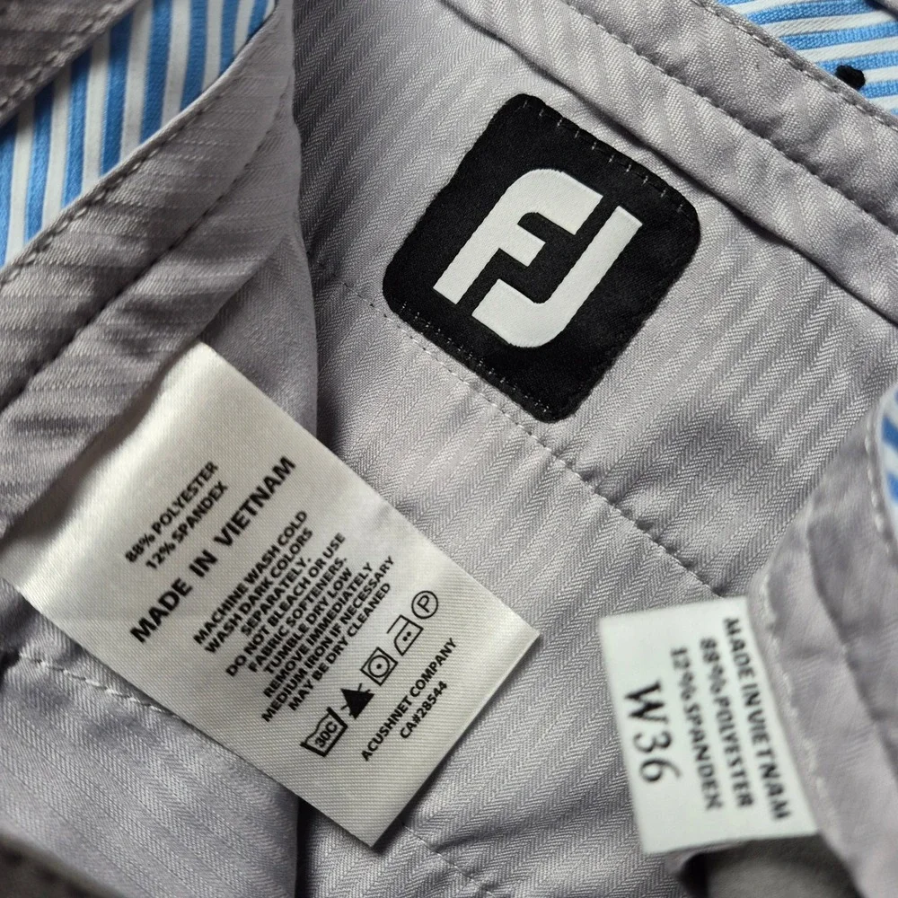 FootJoy Golf Shorts Mens 36 Gray Performance Stretch Flat Front Athletic FJ